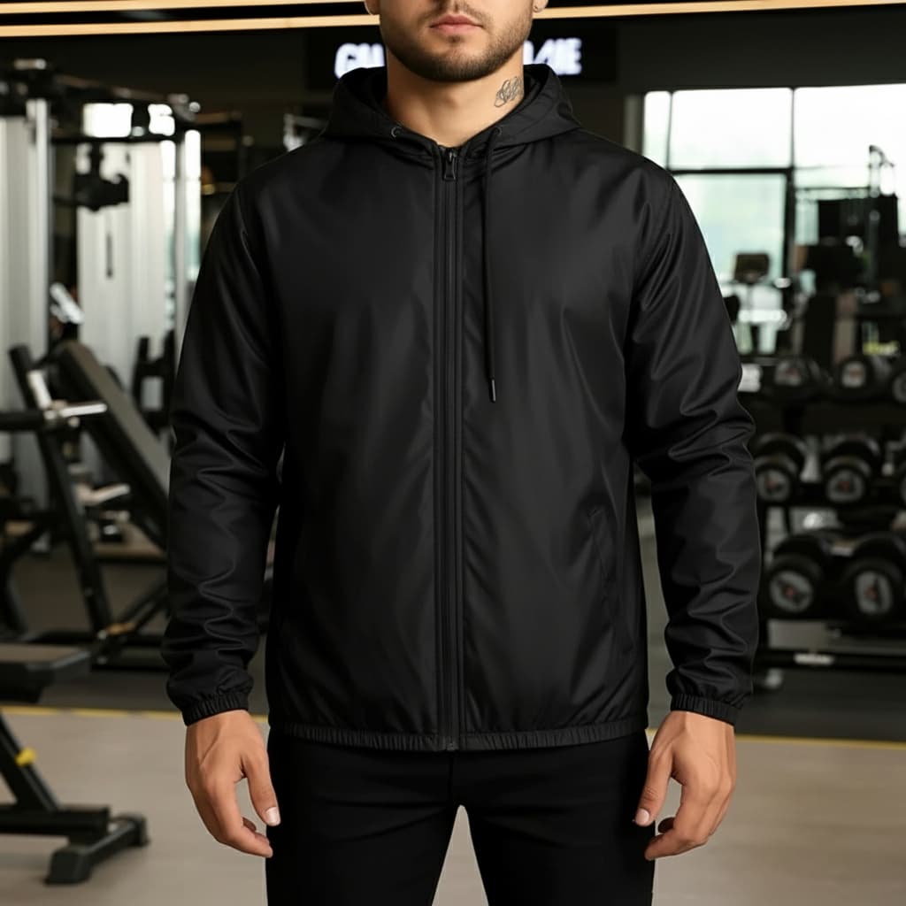 Jaqueta Corta Vento Plus Size P M G GG  Masculina Preto Atacado