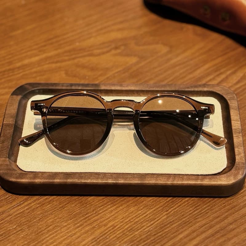 Estilo Coreano Retro Arroz Prego Óculos De Sol Oval Moda Simples