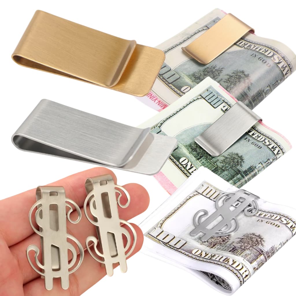 Money Clip carteira Dourado Prateado ou Preto - Clip Prendedor carteira de cartão e dinheiro