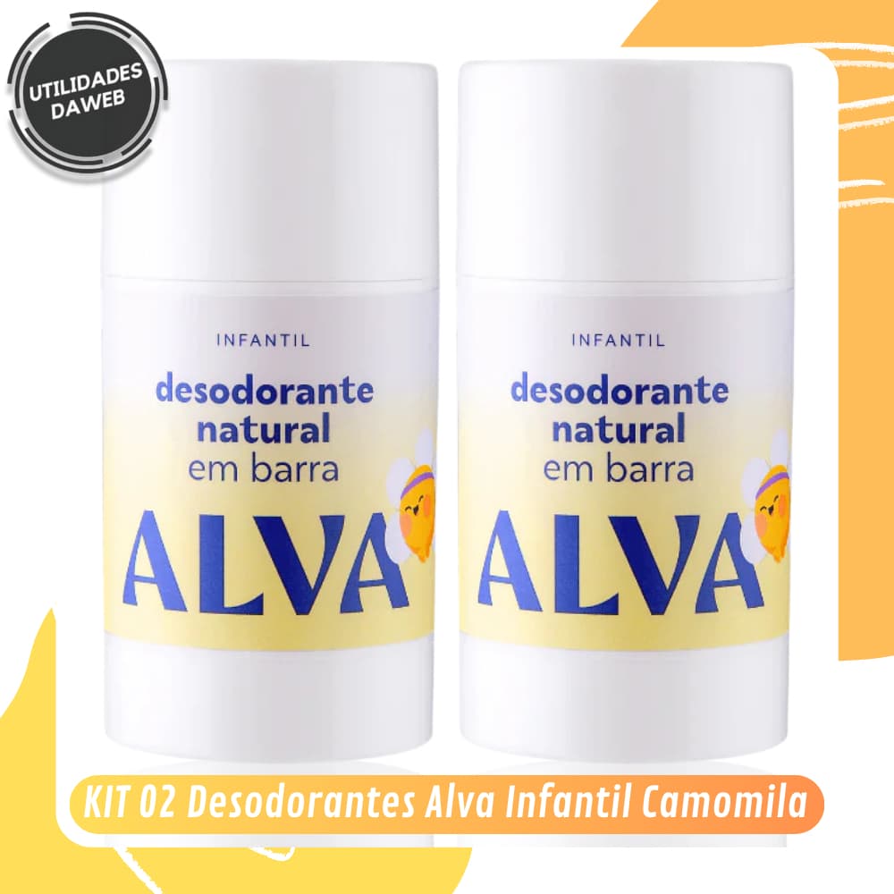 Kit 02 Desodorantes Infantil Camomila Alva Personal Care Natural Vegano