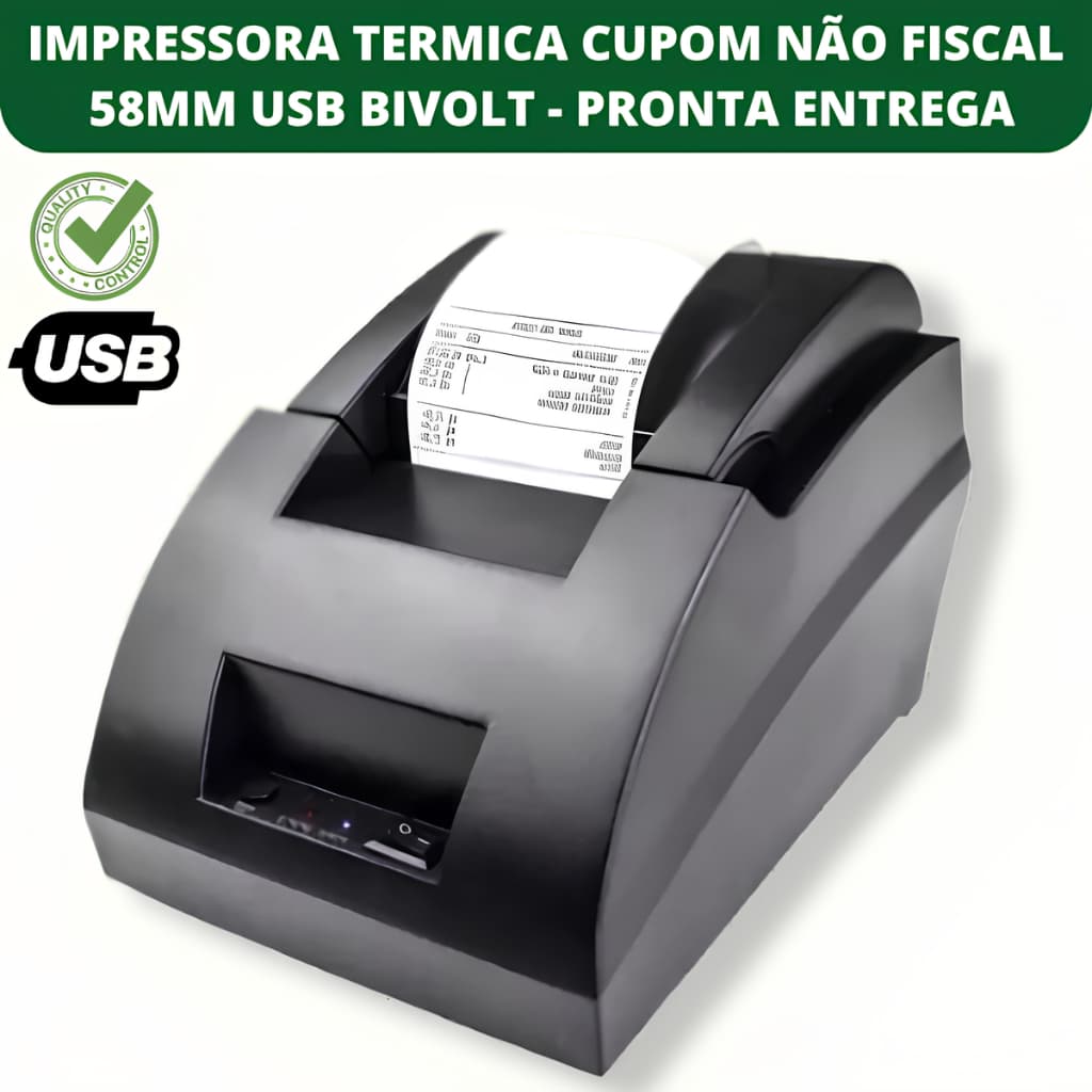 Impressora Termica Cupom Nao Fiscal 58mm Tickts Pc Bivolt - pronta para entrega