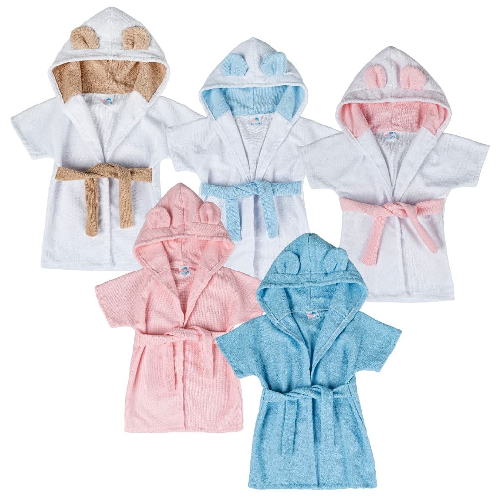 Roupão de Banho Infantil com Capuz Para Bebê 1 a 12 Meses