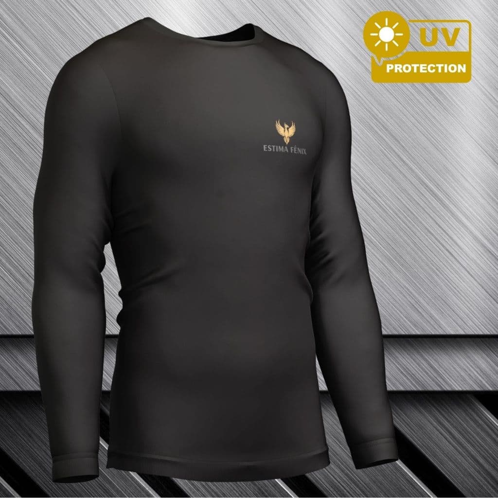 Camisa Térmica Proteção Uv 50+ Segunda Pele Camiseta Blusa Malha Fria Unissex Academia Manga Longa Moda fenix