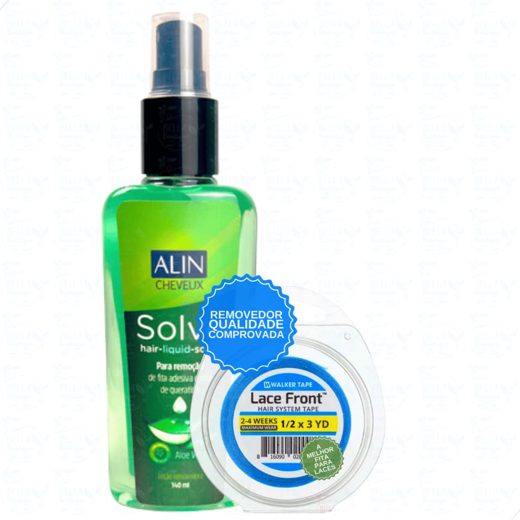 Kit Mega Hair Fita Adesiva Lace Front 3m + Removedor Alin Solve Premium
