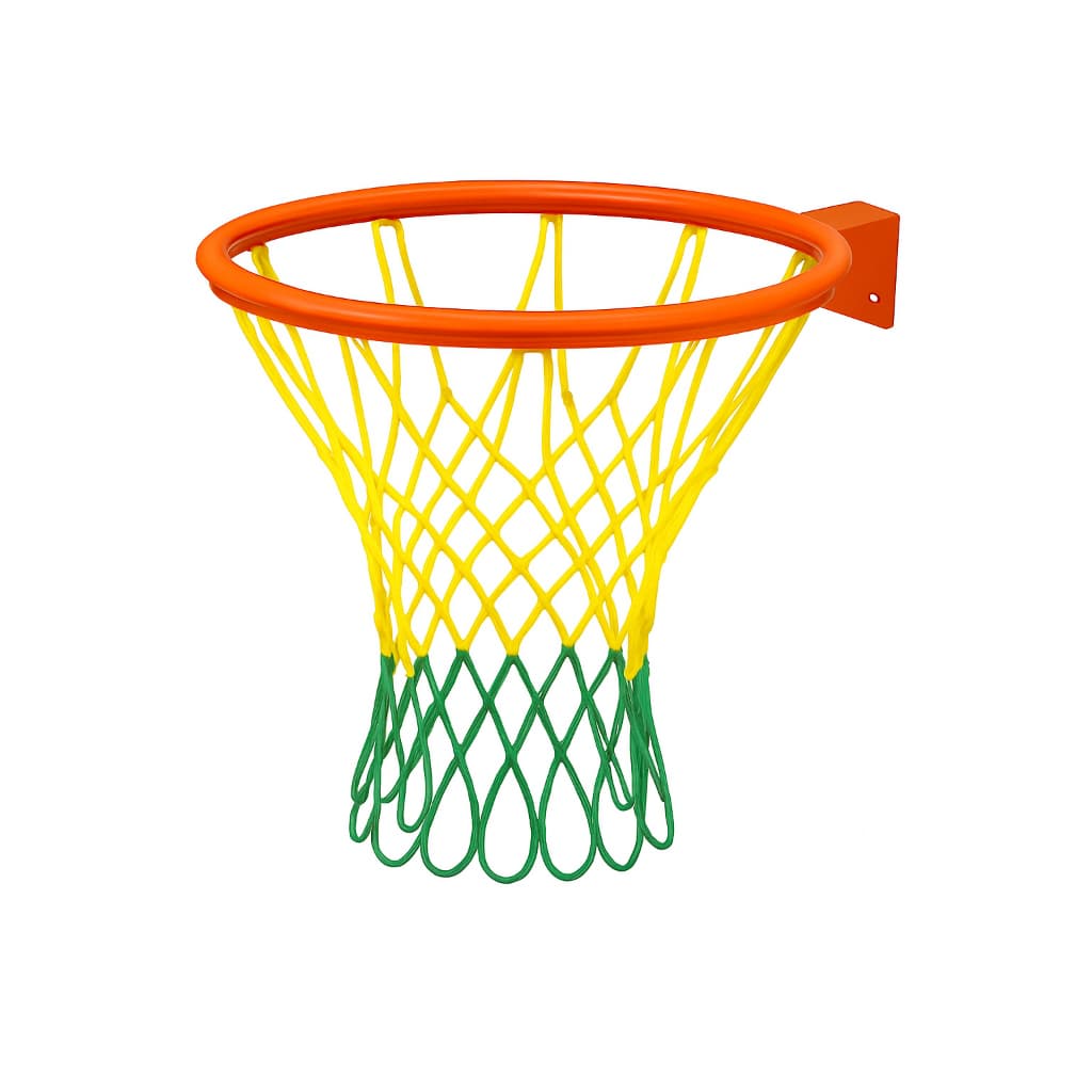 KIT 1  ARO DE BASQUETE PARA RECREAÇÃO e 1 REDE DE SEDA FIO DUPLO 4MM 45 CM