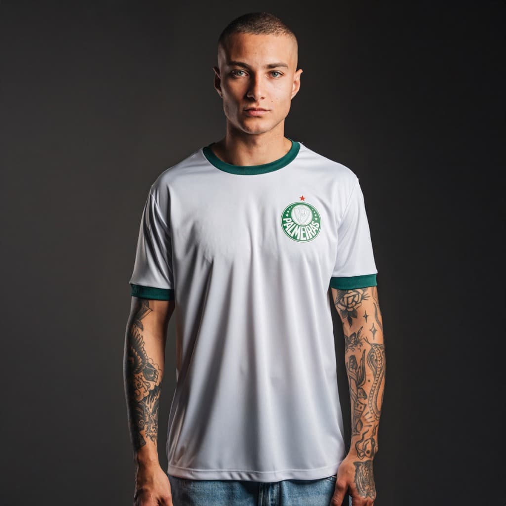 Camisa Palmeiras Torcedor Dry Esportivo 1914 Branca Masculina Oficial