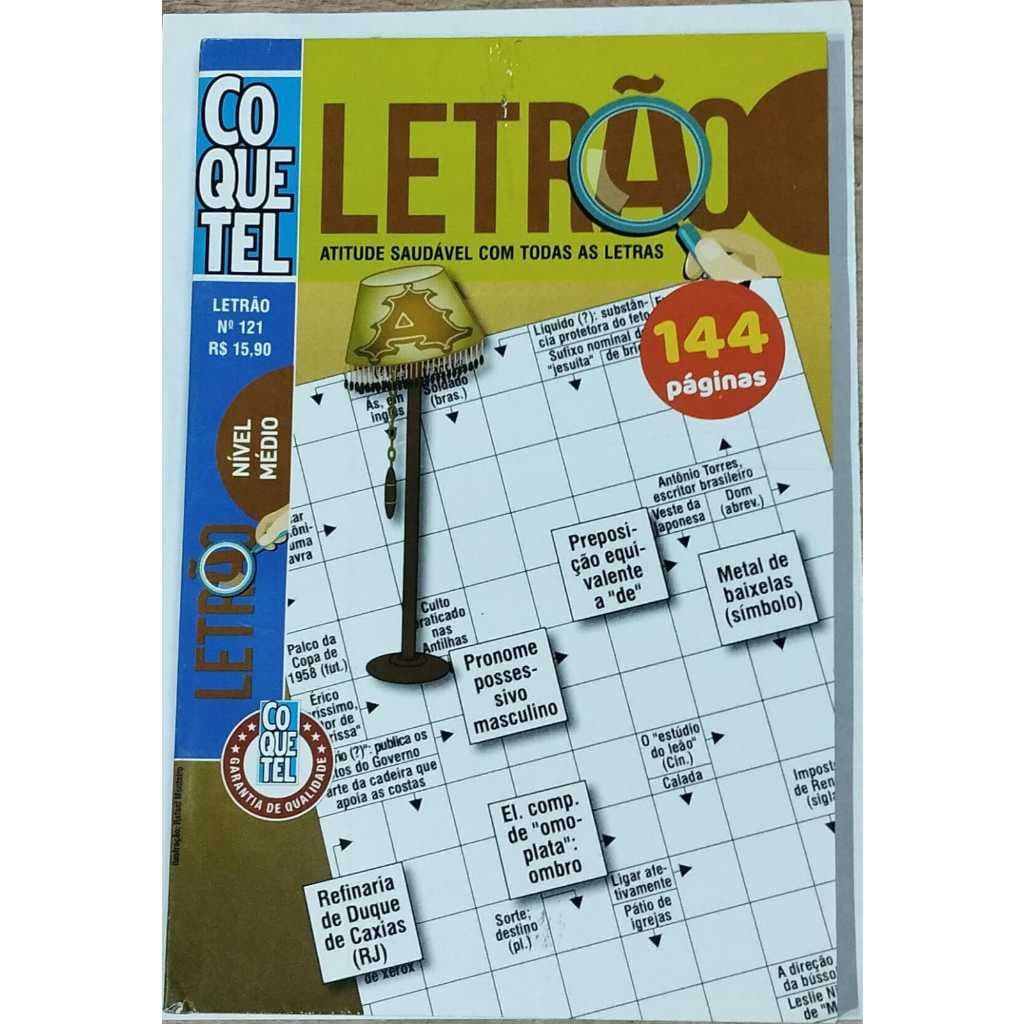 revista Livro Letrão Palavra Cruzada Média Coquetel (144 Pág)