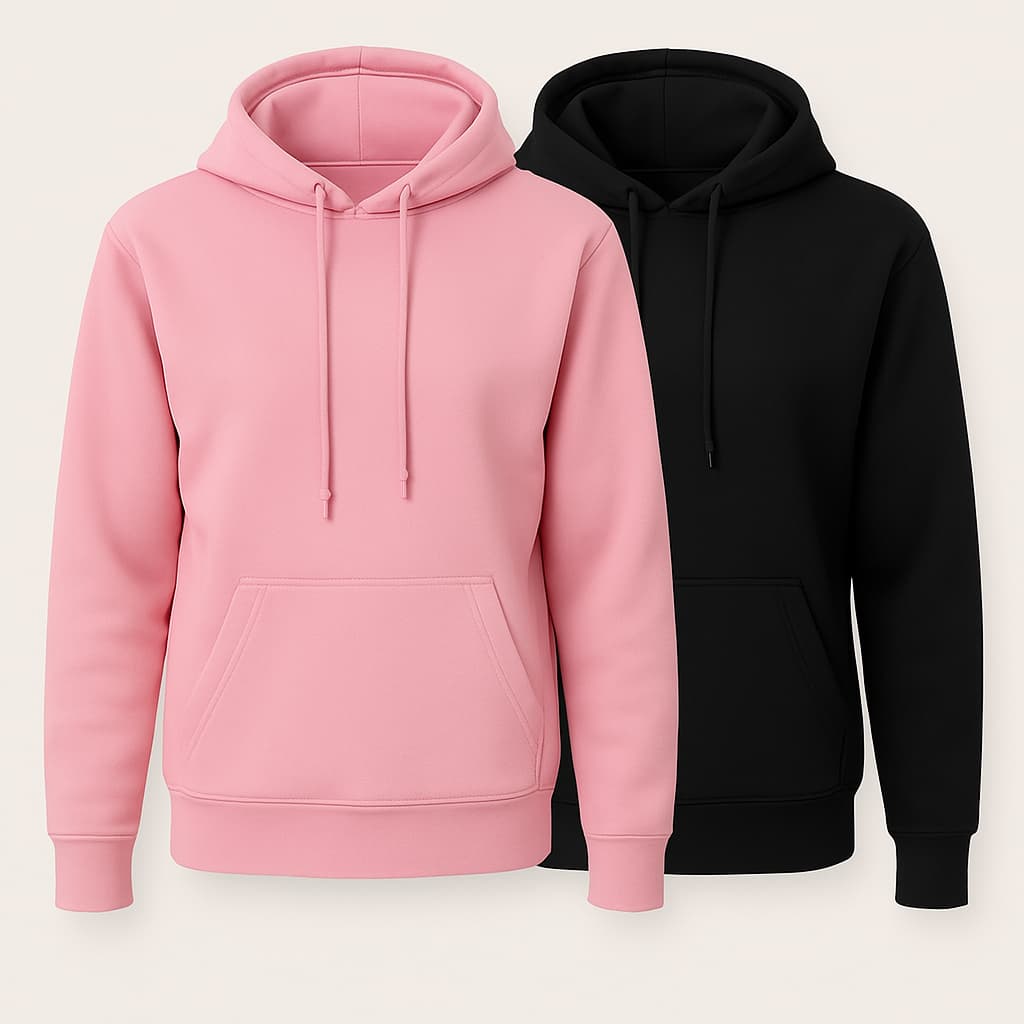 Kit 2 Moletom Canguru Com Capuz e Bolso Sem Estampa Liso Unissex Blusa Flanelado Masculino Feminina