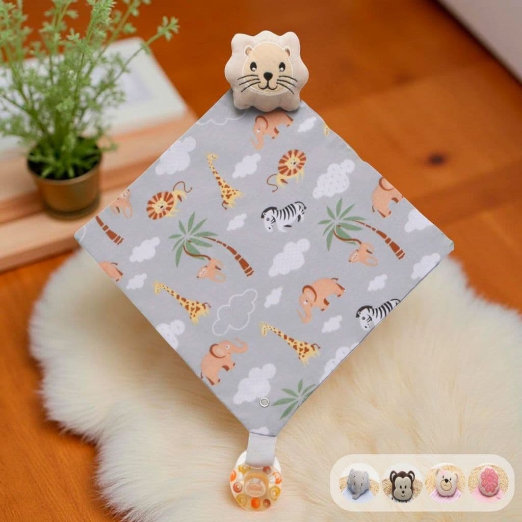 Naninha Para Bebê Menina Menino 100% Algodão Bordada c/ Prendedor de Chupeta 01 Peça