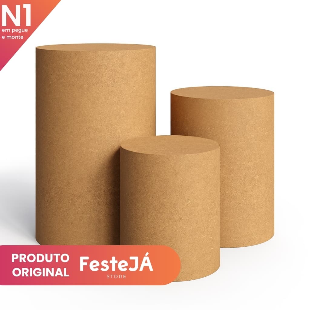 Mesa Pegue e Monte Cilíndro MDF Para Decoração Cenários Aniversários Festas Casamentos