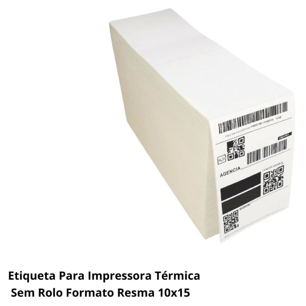 Etiqueta Adesiva Térmica Sem Rolo Pacote 500 Unidades 10x15 Cm Ecomerce Resma Serrilha Rolo -NEW