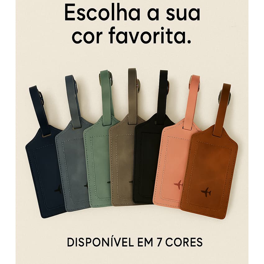 Tag Mala Viagem Identificador Etiqueta De Bagagem Couro Capa Com Fivela