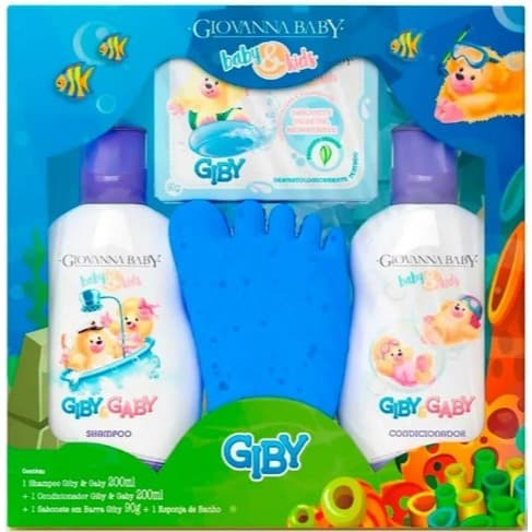 Kit Infantil Giovanna Baby Giby Hora Do Banho Azul Com Sabonete Vegetal