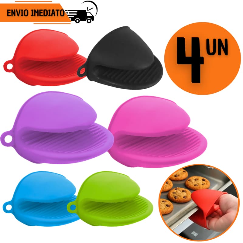 Kit 4 Pegador de Silicone Anti-Queimadura Para Assadeiras e Panelas