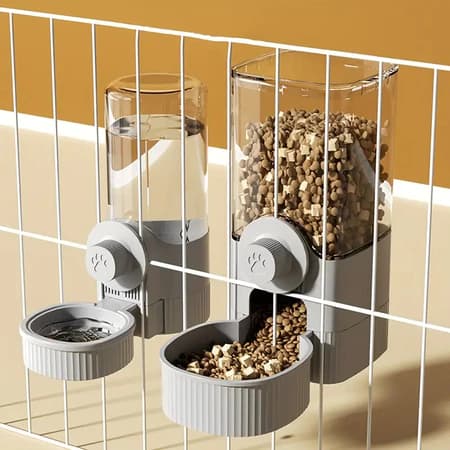 Dispensador de água suspenso para gaiola de pets, alimentador e bebedouro automático
