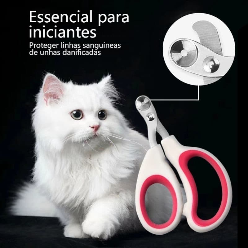 Cortador de Unhas para Gatos com Ponta Arredondada  Aço Inoxidável e Design Seguro para Pets