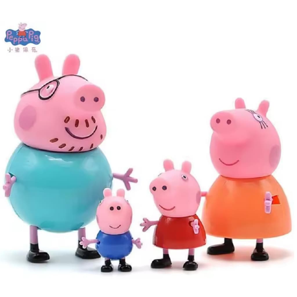 Kit 04 Miniaturas Peppa Pig Família Boneco Colecionável