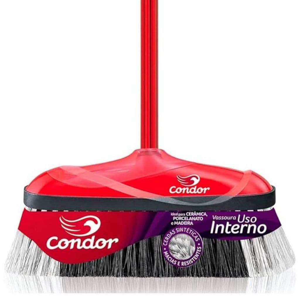 Vassoura Para Limpeza Cozinha Casa Área Interna Varre Muito Com Cabo Condor