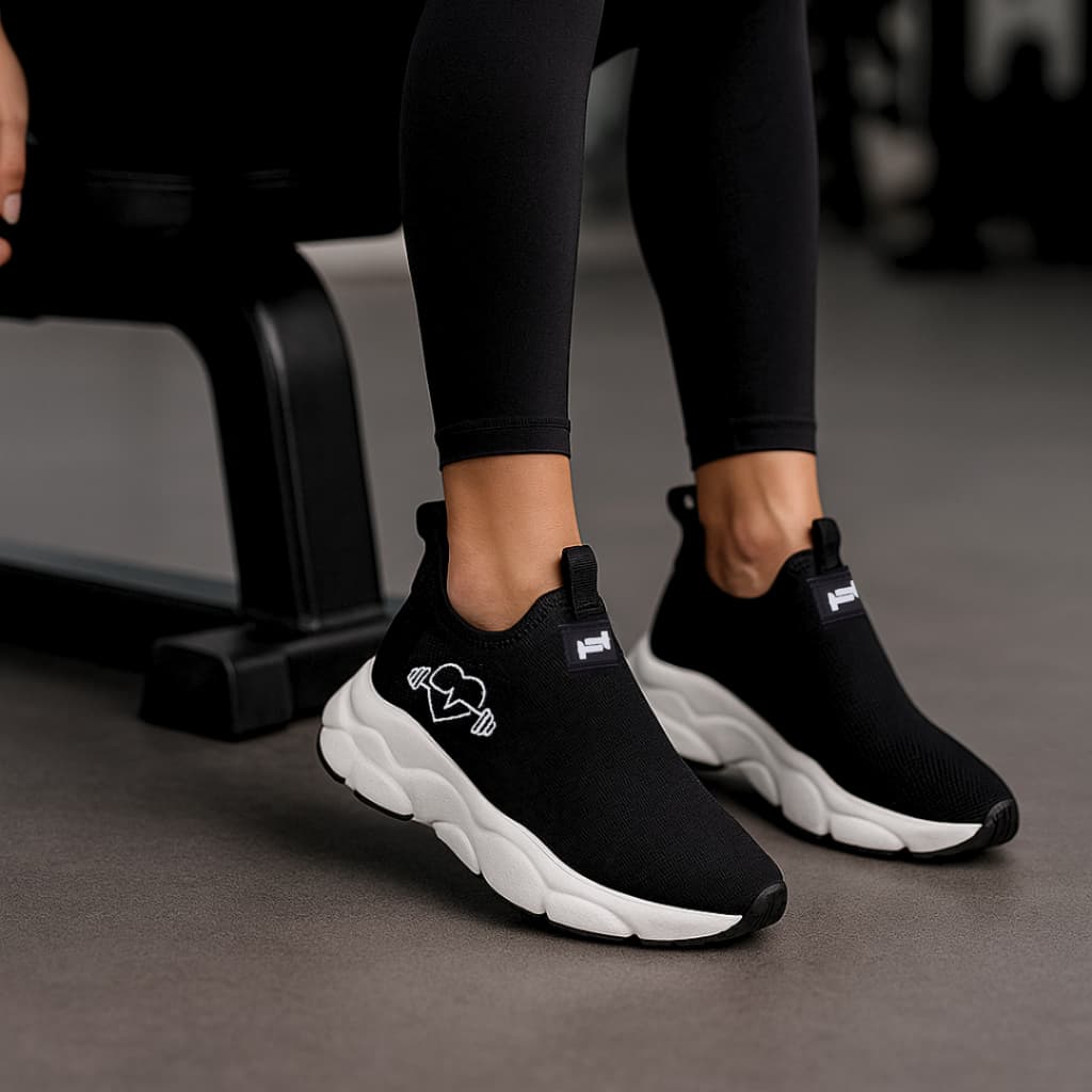 Tênis Feminino Confortável Academia e Caminhada Plataforma – Leve, Macio e com Estampa Fitness