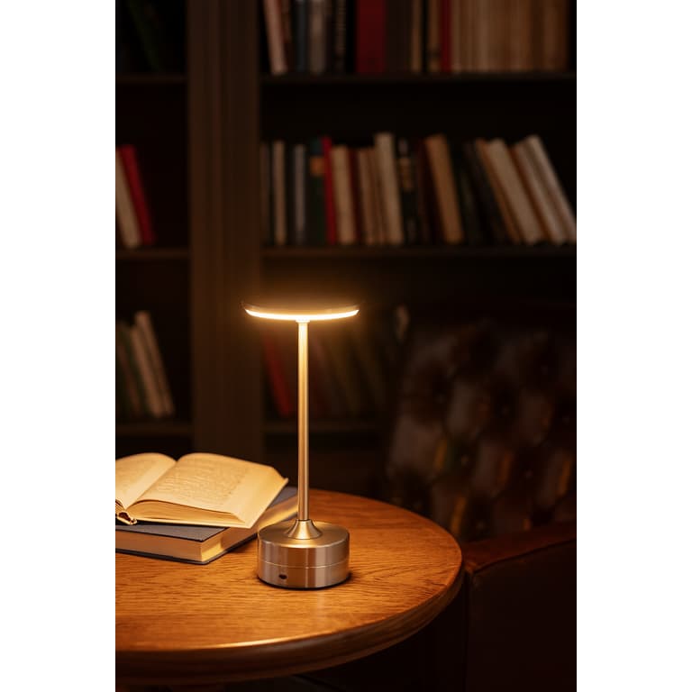 Luminária de mesa sem fio recarregável, Lâmpada de mesa metálica Retro Touch 3 Luzes