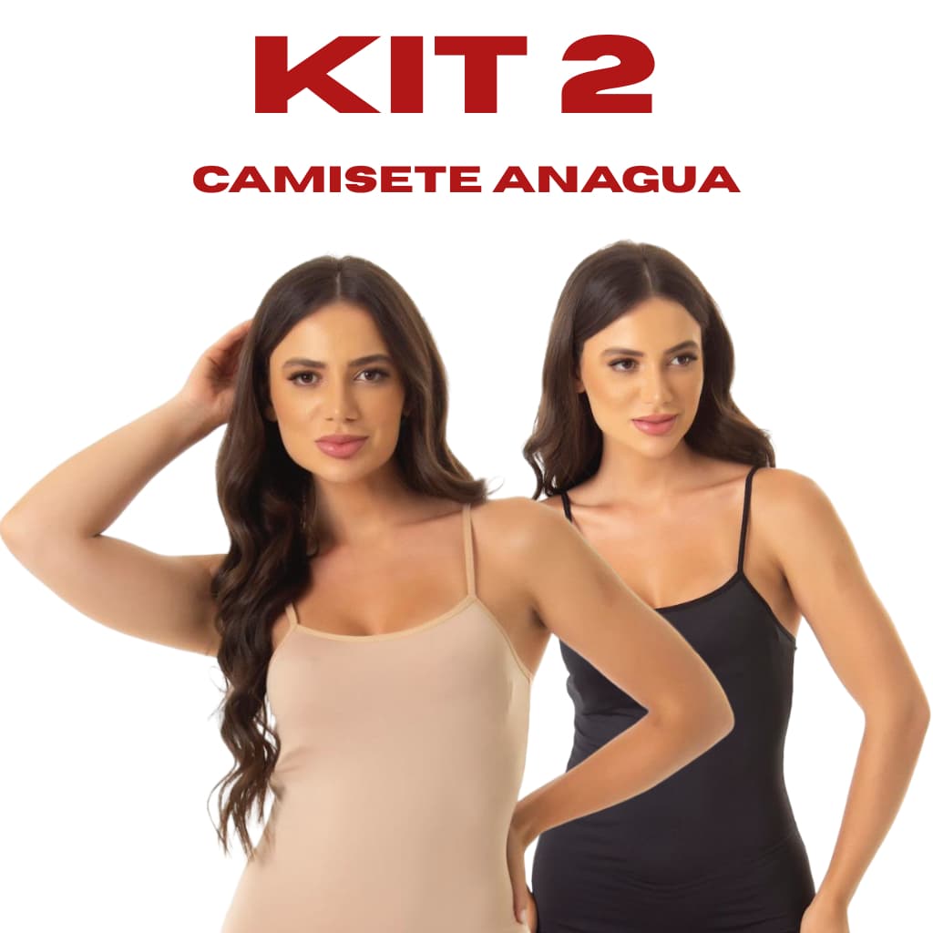 Kit Com 2 Blusa Regata Básica Feminina Segunda Pele Blusinha Microfibra Modeladora Anágua Alcinha Regatinha