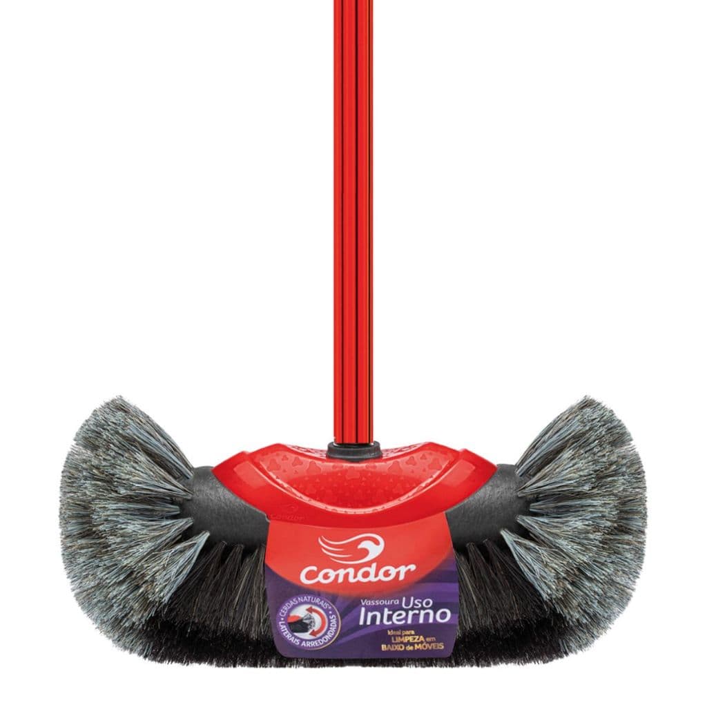 Vassoura Bola Mix Pelo Natural Sintetico Porcelanato Laminado Ceramica Casa Sala Interna Condor
