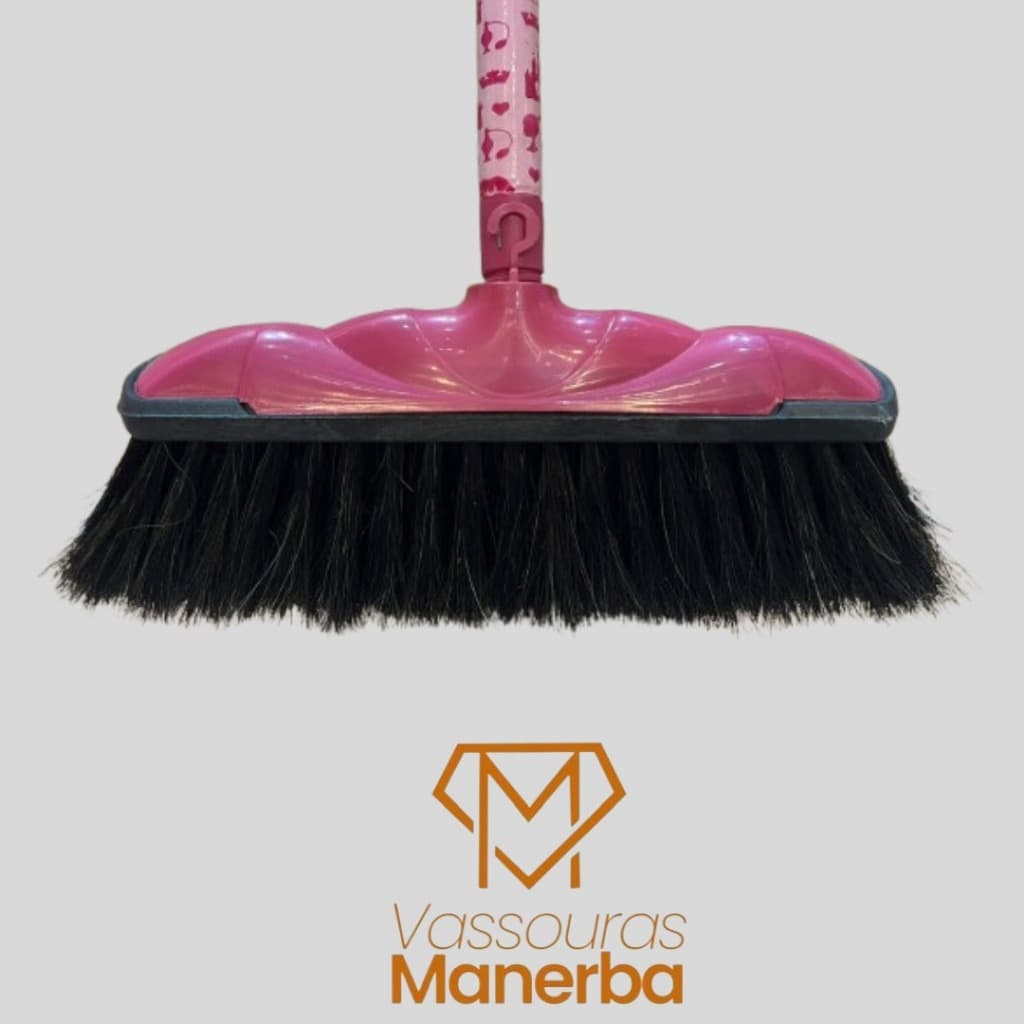 1 VASSOURA VERONA COMFORT PINK (PELO ANIMAL) COM CABO