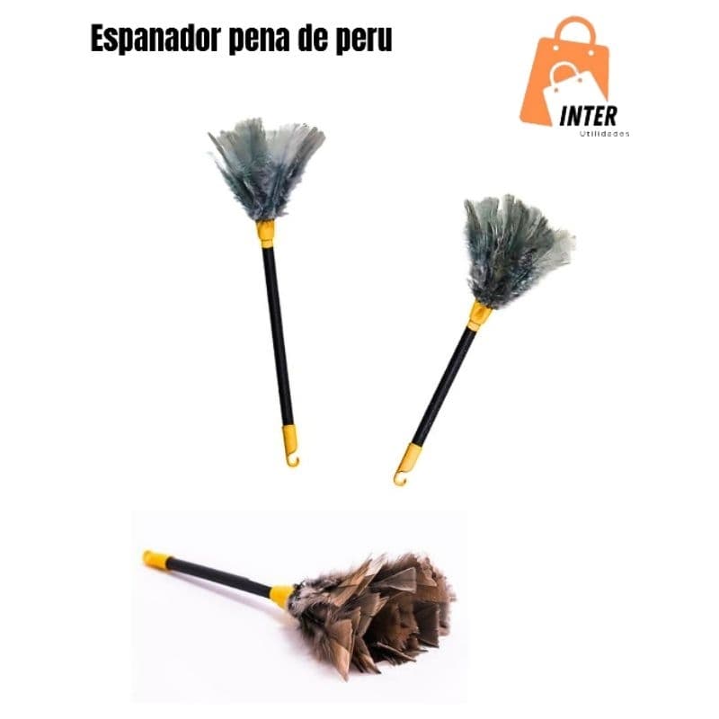 Espanador de pó pena de peru tira pó 42 cm 52cm
