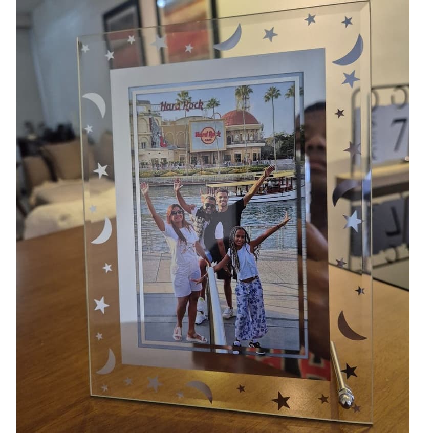 Porta Retrato Vidro 10x15 Vertical Horizontal Decoração Mesa Fotos Premium