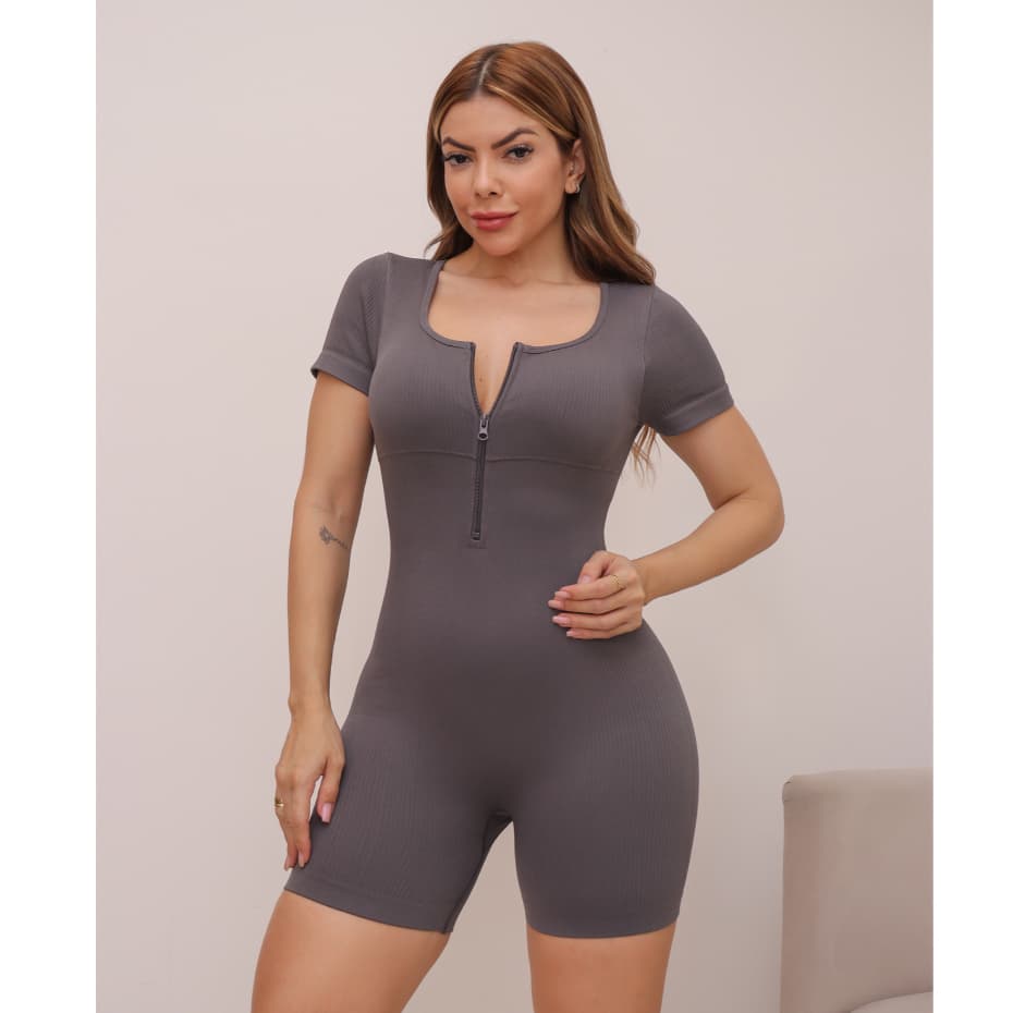 Macacão Feminino Fitness Academia Poliamida Esportivo Canelado Elástico Bojo 3RD SD1731