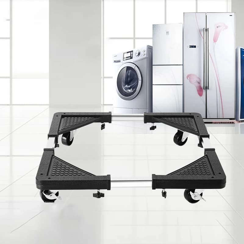 Suporte De Geladeira / Maquina De Lavar E Fogão Inox Com Rodinhas