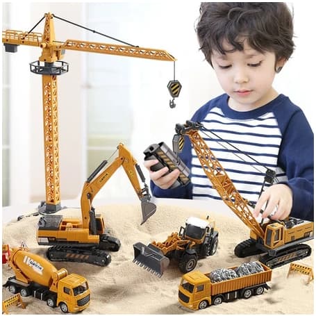 Miniatura Guindaste Articulado Metal Maquina Escavadeira Trator Garra Carregadeira