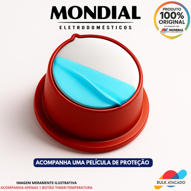 Botão Air Fryer Mondial Timer Temperatura Vermelho Modelos AFN40 AFN50 AFN51 Original