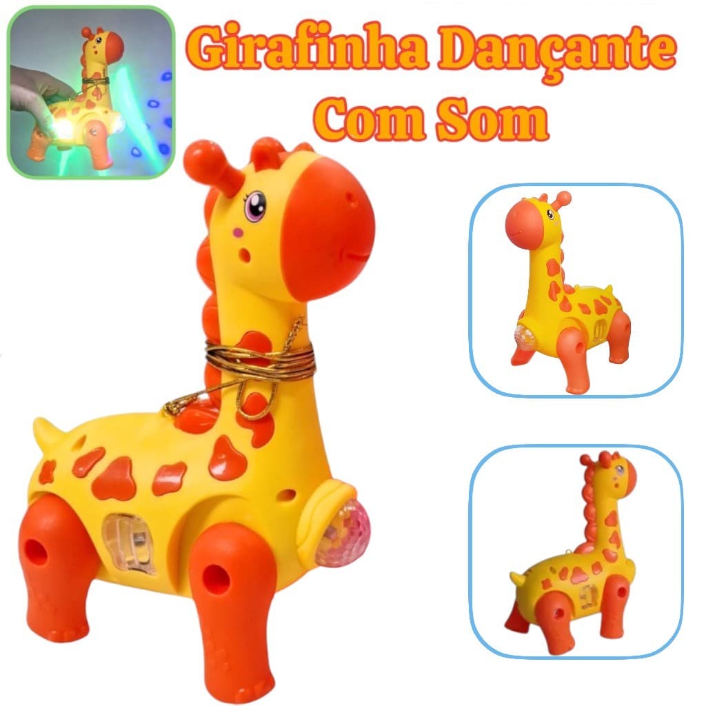 Girafa Infantil Dançante Robô Som E Luz Crianças Bebe Brinquedo Fujão Presente
