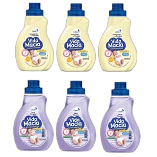 Kit Vida Macia: para roupinhas de Bebê 3 Lava Roupas + 3 Amaciantes Camomila - 500ml/cada
