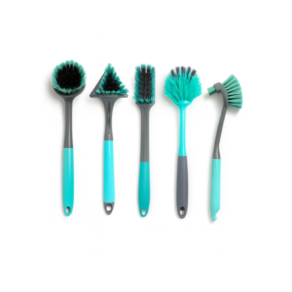 Escova de Limpeza Multiuso Kit com 5 Peças Cozinha Azulejo Rejunte Utensílios