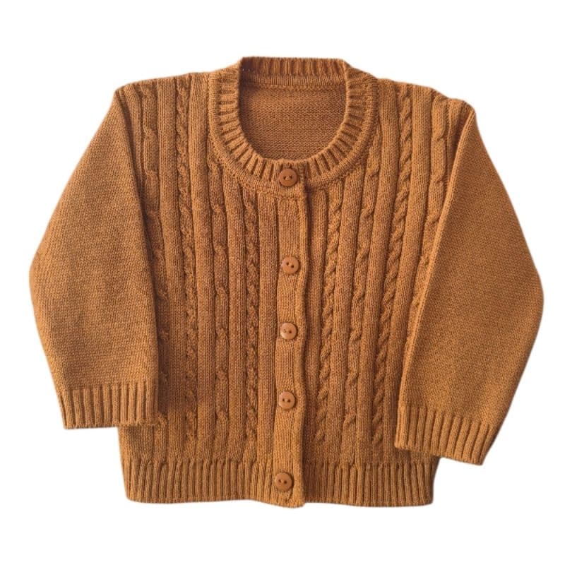 Casaquinho sueter trico para bebê trança gola redonda menino 0 a 3 meses.