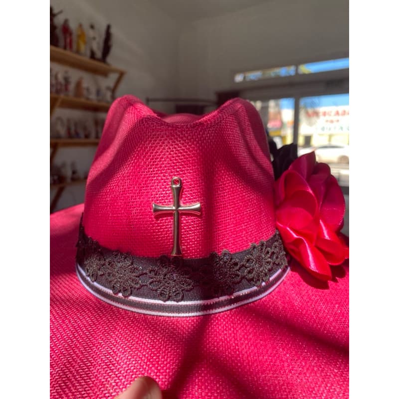 Chapéu Decorado para Pombagira Menina – Rosa e Preto | Artesanal