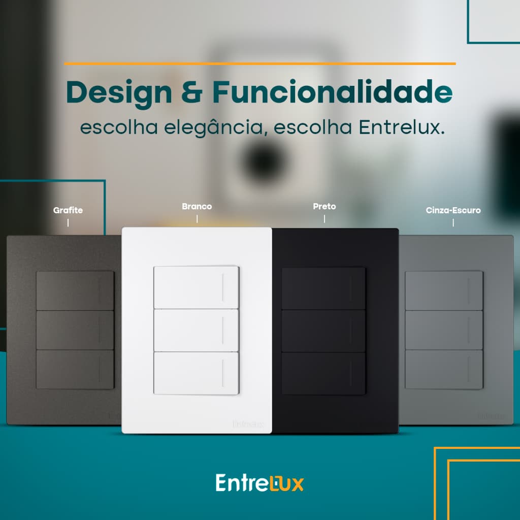 Conjunto Interruptor 3 Teclas Simples ou Paralelo 10a 4x2 Linha Classic Entrelux