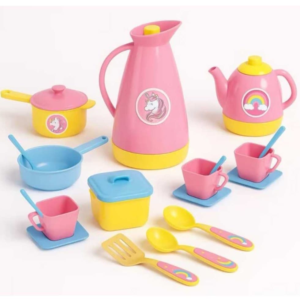 Jogo De Chá Panelinhas Infantil Brinquedo Xícara Unicornio - Samba Toys -