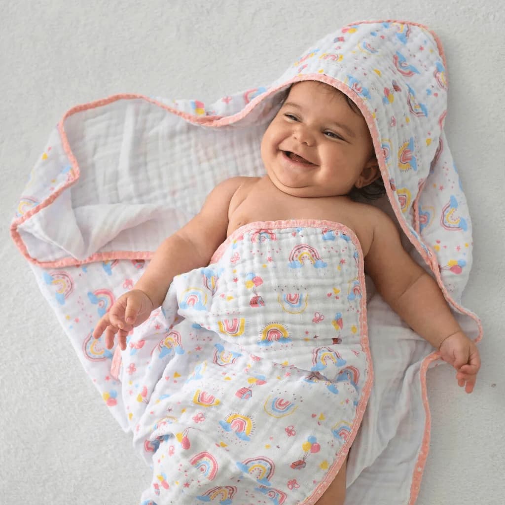 Toalha de Banho Bebê com Capuz 70x70 Soft 100%Algodão Incomfral Bublim Enxoval de Bebe Menino Menina