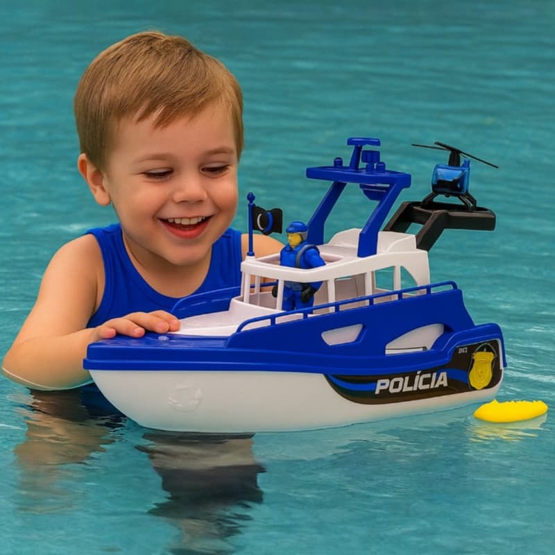 Barco Patrulha Naval Polícia Com Helicóptero Soldados E Acessórios - Envio Imediato -