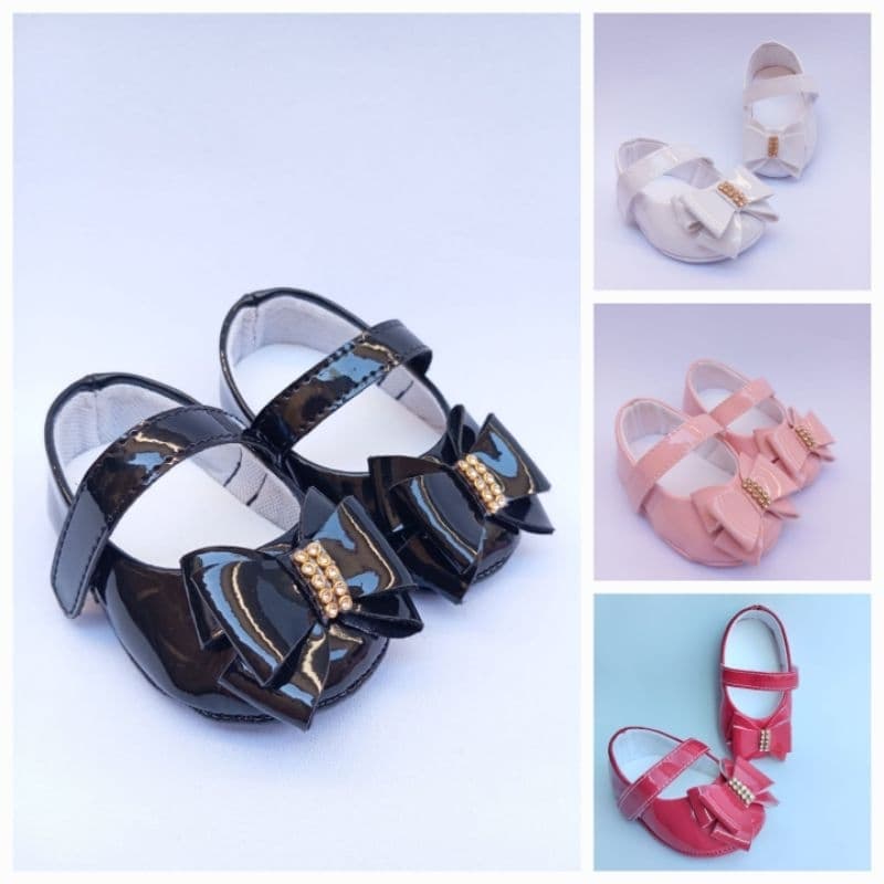 sapatilha boneca bebê menina festa recém nascido batizado verniz