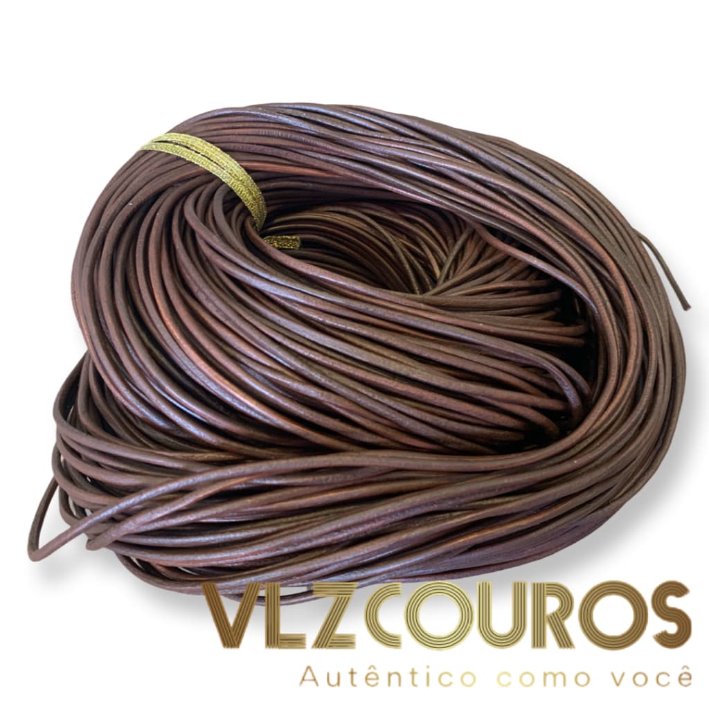 10 Metros de Fio de Couro Roliço 2mm Cor a escolher Legítimo