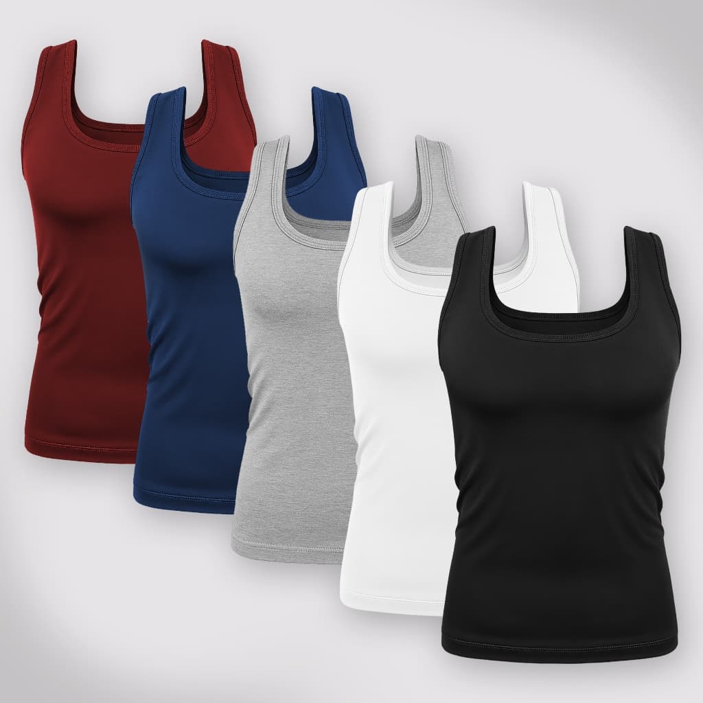 Regata Feminina de Alça Larga Alça Grossa Básica Viscolycra