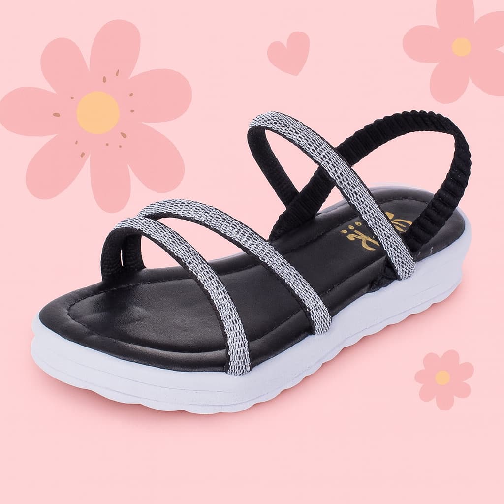 Sandália Rasteira Infantil Menina 20 ao 36 Casual Tiras de Strass Confortável Dia das Crianças Lux