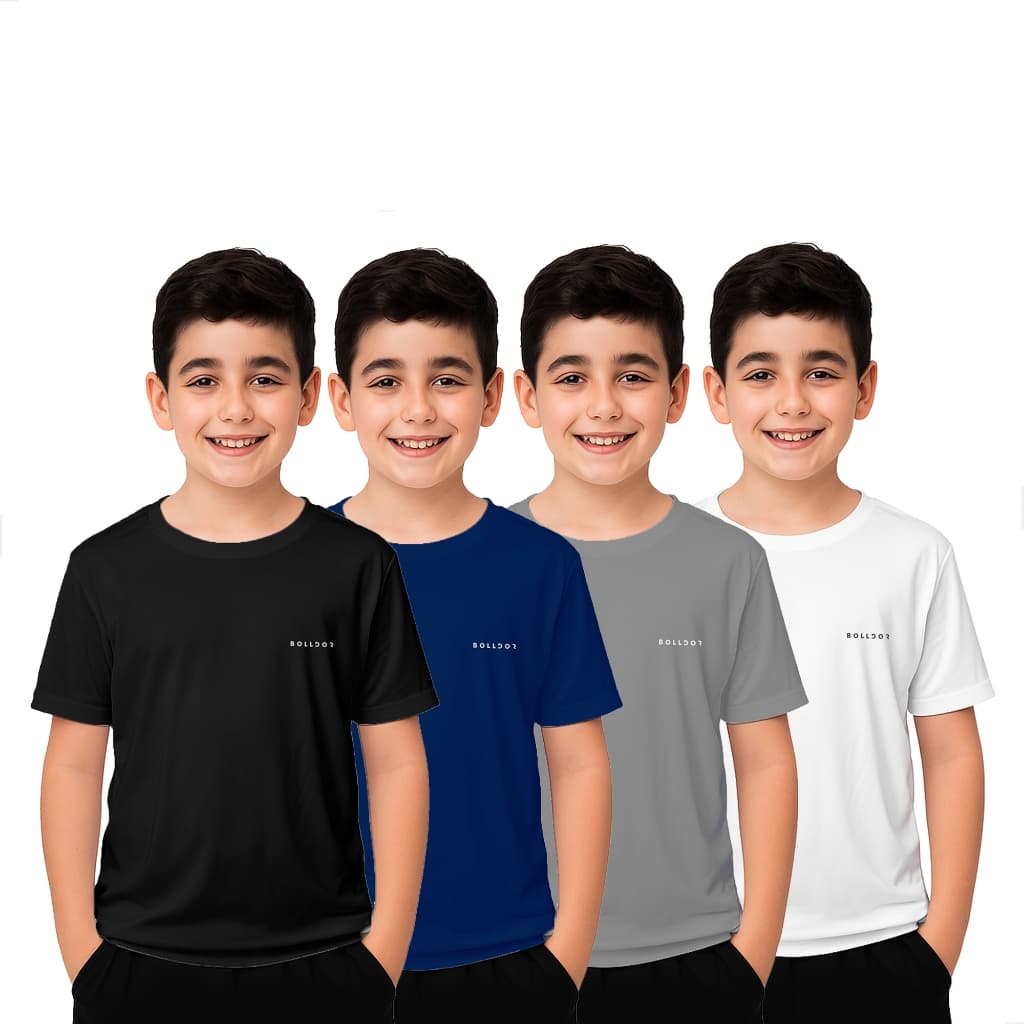 Kit 4 Camisas Dry Fit Infantil Lisa Blusa Esportiva Com Proteção UV Camiseta Infantil