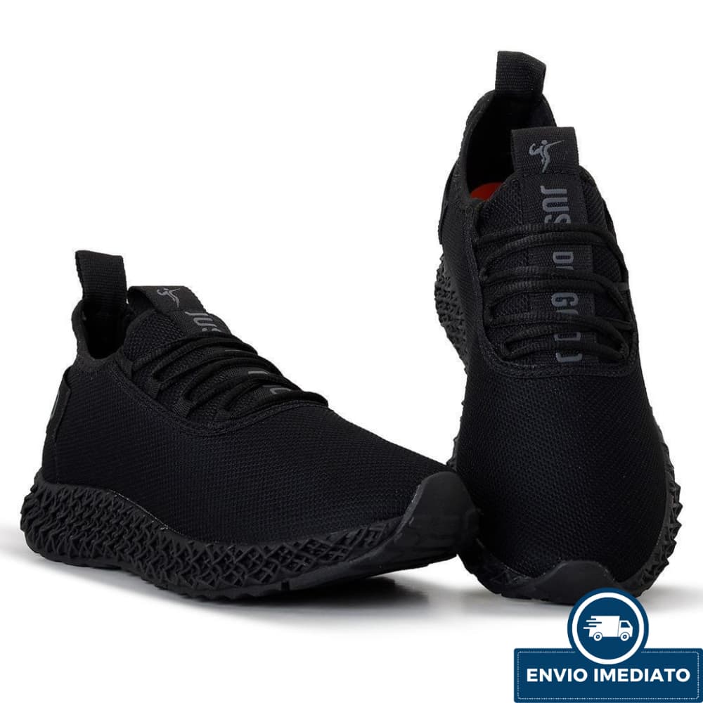 Tenis Masculino e Feminino Esportivo Black Todo Preto Original Academia Caminhada Corrida e Treino