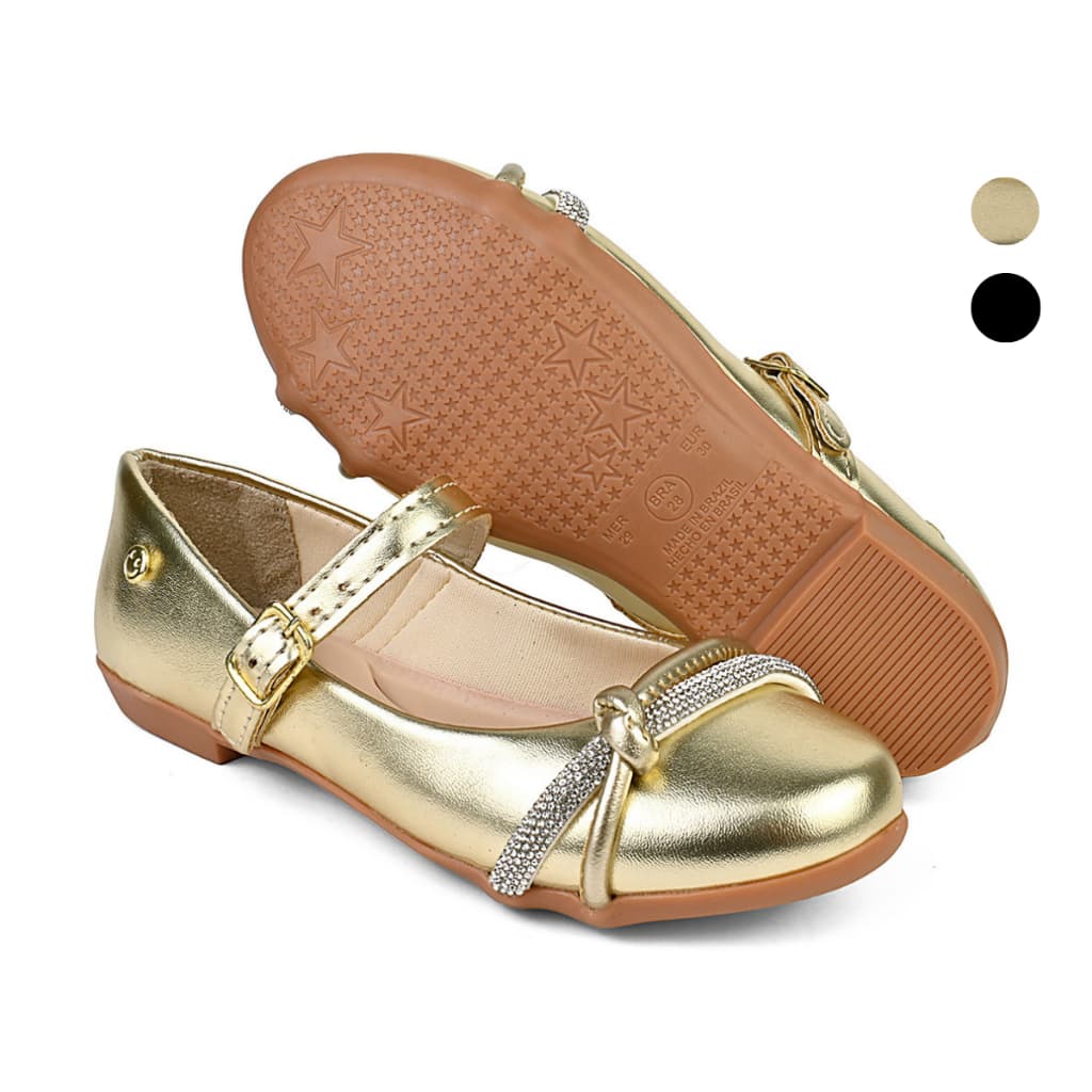 Sapatilha Feminina Menina Infantil Strass Elegante Lulopé