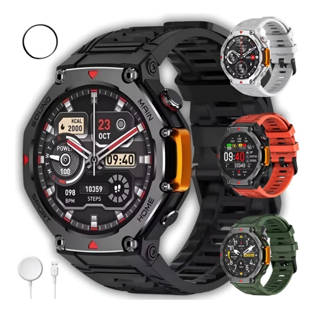 Relogio Smartwatch MA31 Microwear M-Rex4 RESPONDE WHATSAPP Prova D'Água 3 ATM ChatGPT GPS Modo Esporte